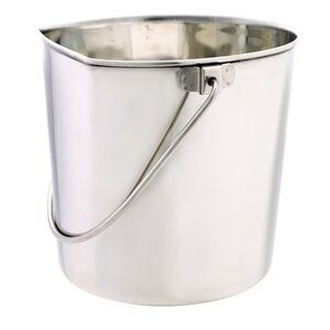 ProSelect Stainless Steel Flat Sided Pail 64oz / 8 cups.  2 Pails.